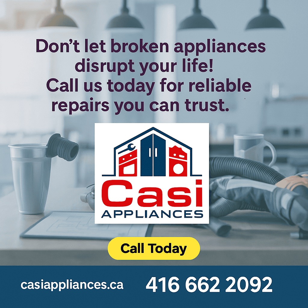 Contact Casi Appliances for professional appliance repair service in Ontario